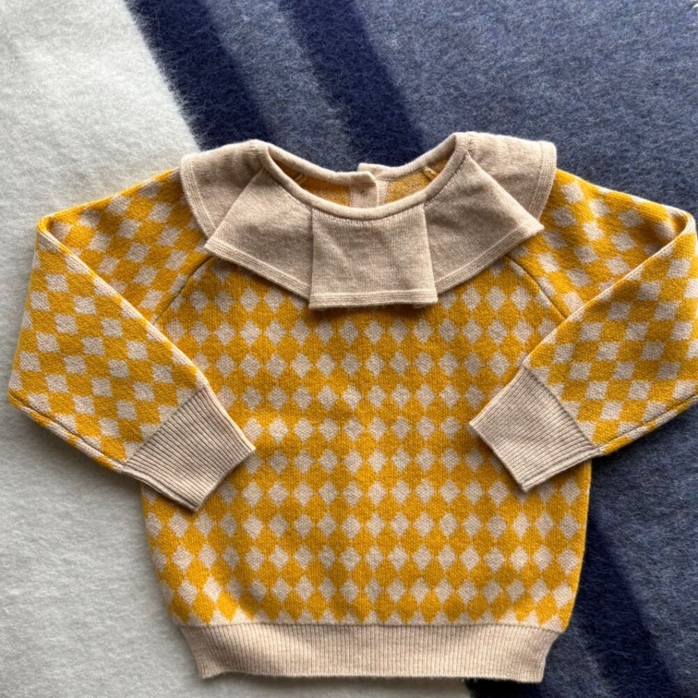 Mes Kids Des Fleurs wool collar sweater XS